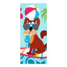 Cool Surfer Dog Surfboard Summer Beach Party Fun Personalized Invitation
