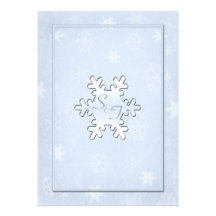 Coole blaue mit Monogramm Winter-Hochzeits-Einladu
