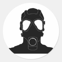 coole Gasmaske Runder Aufkleber