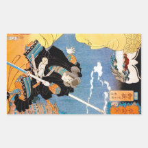 Coole japanische legendäre Heldkrieger-Samuraikuns Rechtecksticker