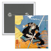 Coole japanische legendäre Heldkrieger-Samuraikuns Anstecknadelbutton