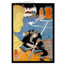 Coole japanische legendäre Heldkrieger-Samuraikuns Karte