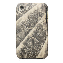 Coole klassische Vintage japanische Dämontintentät iPhone 3 Hülle