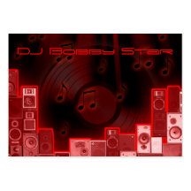 coole Laser-Geschäftskarte DJ rote Visitenkartenvorlagen