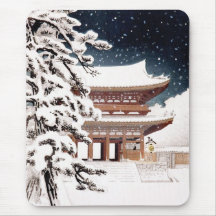 Coole orientalische Japaner Hasui Kawase Winterlan Mousepads