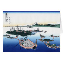 Coole orientalische Japaner Hokusai Fuji Ansichtla Grußkarten
