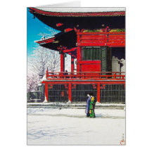 Coole orientalische Kawase Hasui Winterschnee-Land Karte