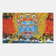 Coole orientalische tibetanische thangka Dämon-Tät Rechteckige Sticker