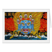 Coole orientalische tibetanische thangka Dämon-Tät Grußkarten