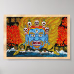 Coole orientalische tibetanische thangka Dämon-Tät Posterdruck