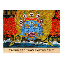 Coole orientalische tibetanische thangka Dämon-Tät Postkarte