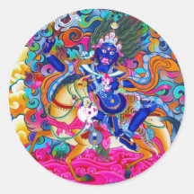 Coole orientalische tibetanische thangka Gott-Täto Runde Aufkleber