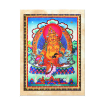 Coole orientalische tibetanische thangka Jambhala  Galerie Falt Leinwand