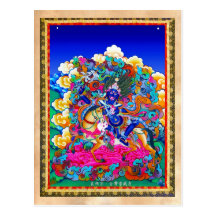 Coole orientalische tibetanische thangka Tätowieru Postkarten