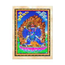 Coole orientalische tibetanische thangka Yamantaka Galerie Falt Leinwand