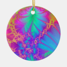 Coole psychedelische FarbFraktal-Verzierung Weihnachtsornament