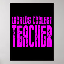 Coole rosa Lehrer-Weltcoolster Lehrer der Geschenk Plakatdruck