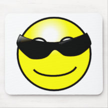 Coole Sonnenbrille-gelber Smiley Mauspad