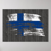 Cooler finnischer Flaggenentwurf Plakat