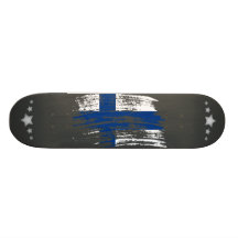 Cooler finnischer Flaggenentwurf Skateboard Deck
