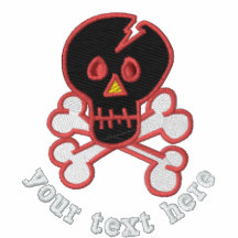 Cooler gestickter Schädel und gekreuzte Knochen Besticktes Hoodie