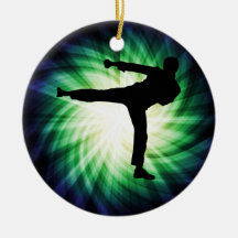 Cooler Karate-Tritt Weihnachtsbaum Ornamente