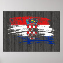 Cooler kroatischer Flaggenentwurf Poster