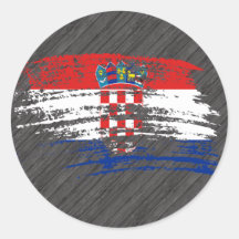 Cooler kroatischer Flaggenentwurf Runder Aufkleber
