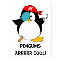 Cooler PiratPenguin Postkarte