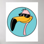 cooler rosa Flamingo in den Sonnenbrillen Posterdrucke