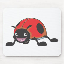 Cooler roter Baby-Marienkäfer-Cartoon Mousepads