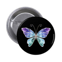 Cooler Schatten-Regenbogen Wings Schmetterling Anstecknadelbutton