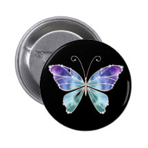 Cooler Schatten-Regenbogen Wings Schmetterling Buttons