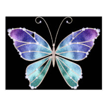 Cooler Schatten-Regenbogen Wings Schmetterling Postkarte