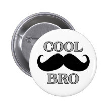 Cooler Schnurrbart Bro Buttons
