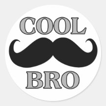 Cooler Schnurrbart Bro Runder Sticker
