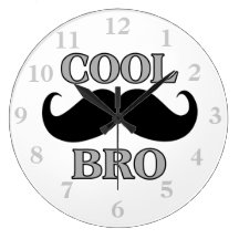 Cooler Schnurrbart Bro Wanduhren