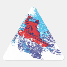 Cooler Snowboarder Dreieckige Aufkleber