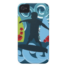 Cooler Surfer-Typ-surfender Strand-Ozean-Entwurf Case-Mate iPhone 4 Hüllen