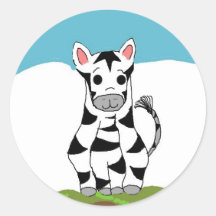 Cooler Zebra Runde Aufkleber