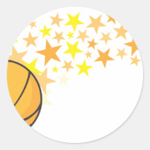 Cooles Basketball-Stern-Ikonen-Logo-Hemd Runde Sticker