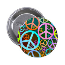 Cooles FriedensLiebe-Herz Buttons