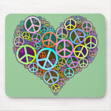 Cooles FriedensLiebe-Herz Mousepads