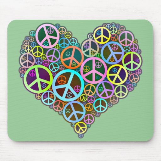 Cooles FriedensLiebe-Herz Mousepads