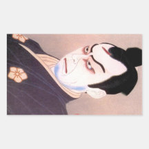 Cooles japanisches kabuki Schauspielersamurai hang Rechteckige Sticker