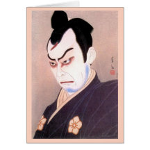 Cooles japanisches kabuki Schauspielersamurai hang Grußkarten
