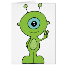 Cooles kleines alien grußkarten
