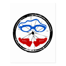 Cooles künstlerisches Logo des Triathlon Postkarte