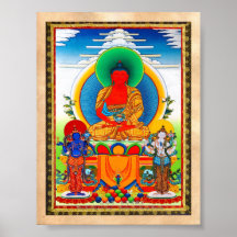 Cooles orientalisches tibetanisches thangka drei b plakatdruck