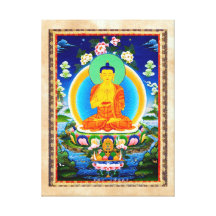 Cooles orientalisches tibetanisches thangka Prabhu Gespannte Galeriedrucke